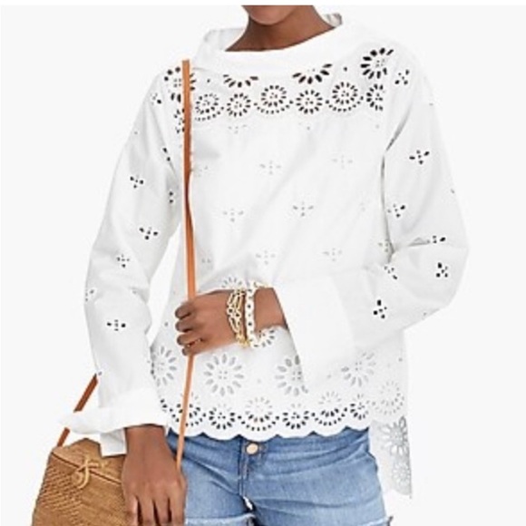 J. Crew Tops - J. Crew White Eyelet Top